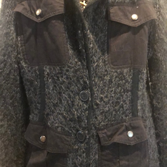 Military style grey button down cardigan - Picture 2 of 8